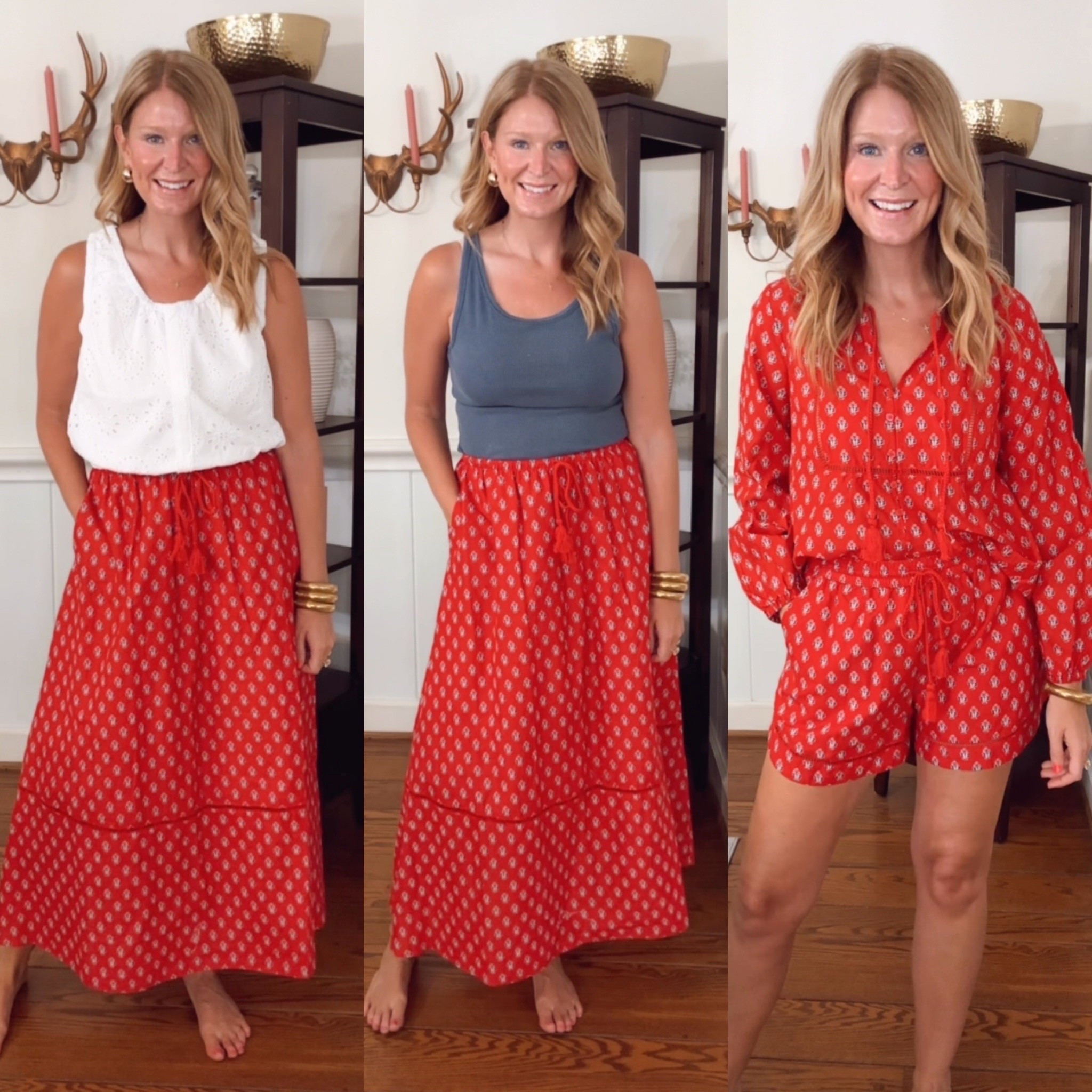 These new Target arrivals are insanely good! The prints look designer, the shorts are summer must haves, and the skirts!! 

In size M in almost everything! I size up one in the denim shorts - size 8.

#targetforthewin #targetfinds #summeroutfitideas #summerstyle #momstyle