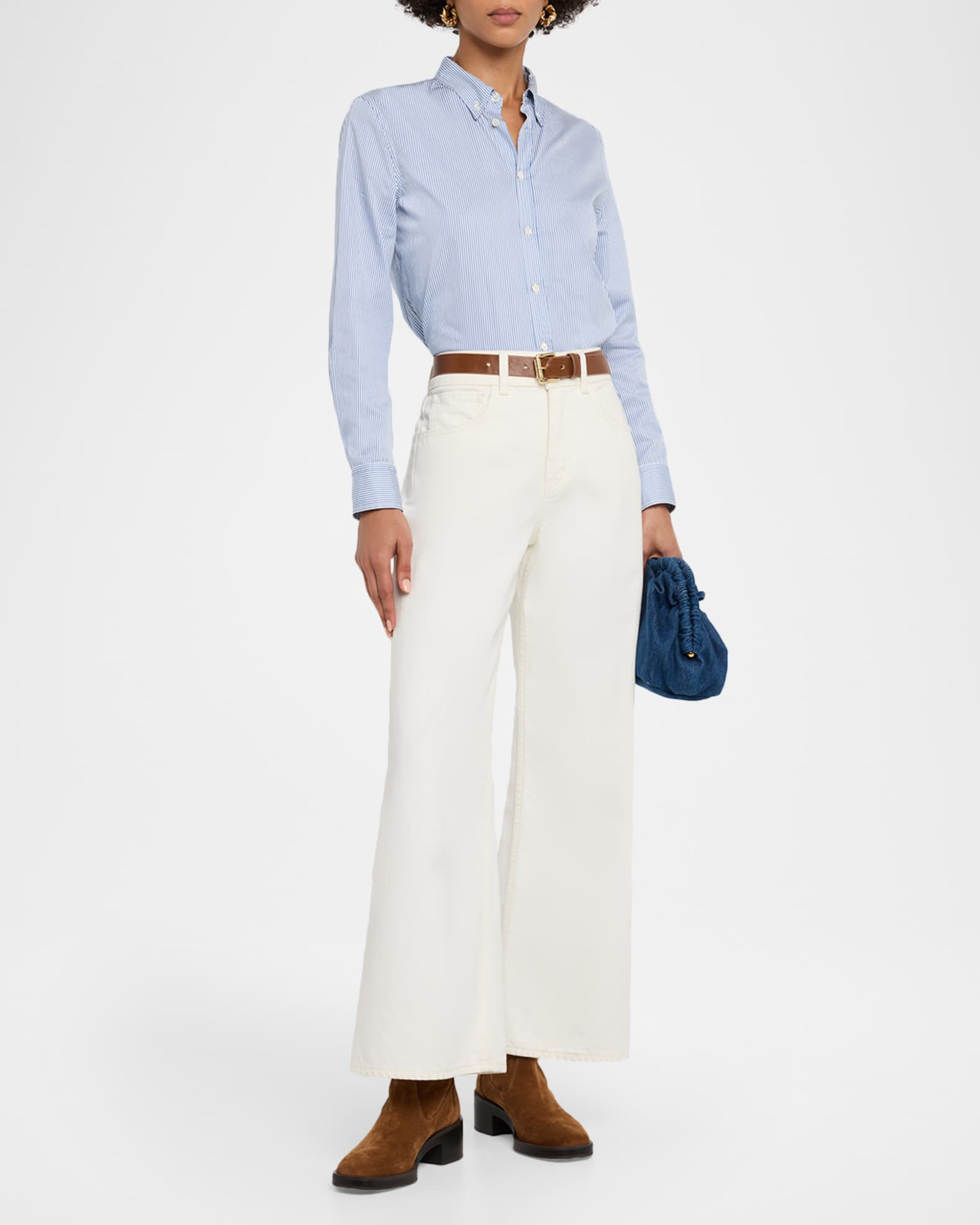Nili Lotan Marlene Wide-Leg Crop Jeans | Neiman Marcus