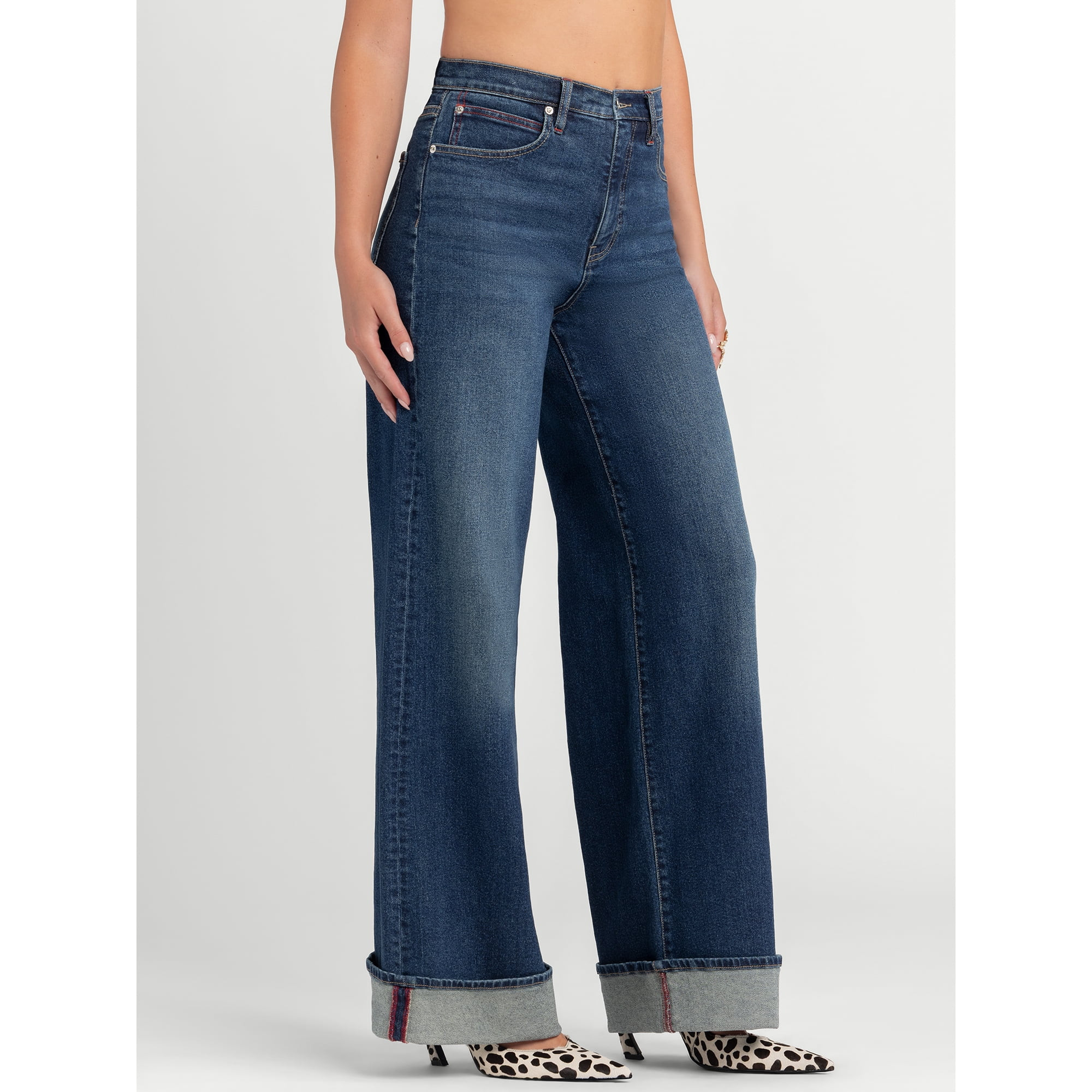 Jessica Simpson Women's and Women's Plus Freesia Wide Leg Jeans, 32" Inseam,Sizes 2-24W | Walmart (US)