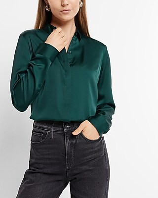 Satin Portofino Shirt | Express
