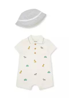 Little Me Baby Boys Safari Romper with Hat | Belk