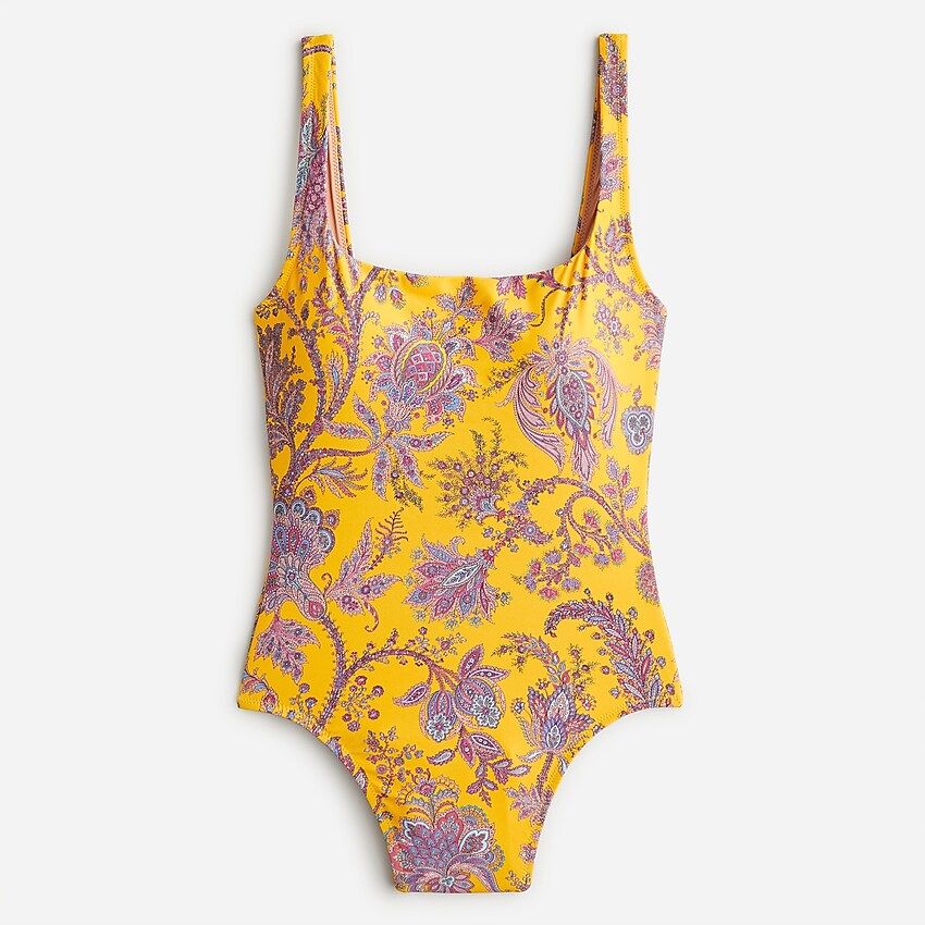 Squareneck one-piece in Ratti® golden paisley | J.Crew US