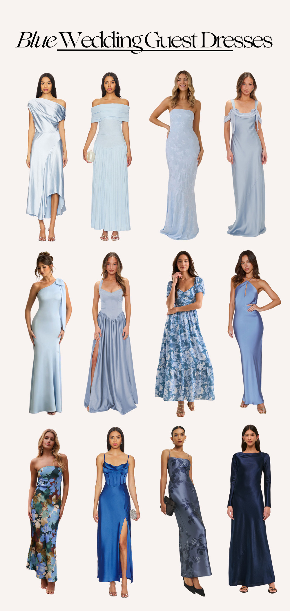 Looking for the perfect blue wedding guest dress? From elegant navy gowns to breezy sky-blue midi dresses, we’ve rounded up the best options for every season. 

 #LTKStyleTip #LTKWedding