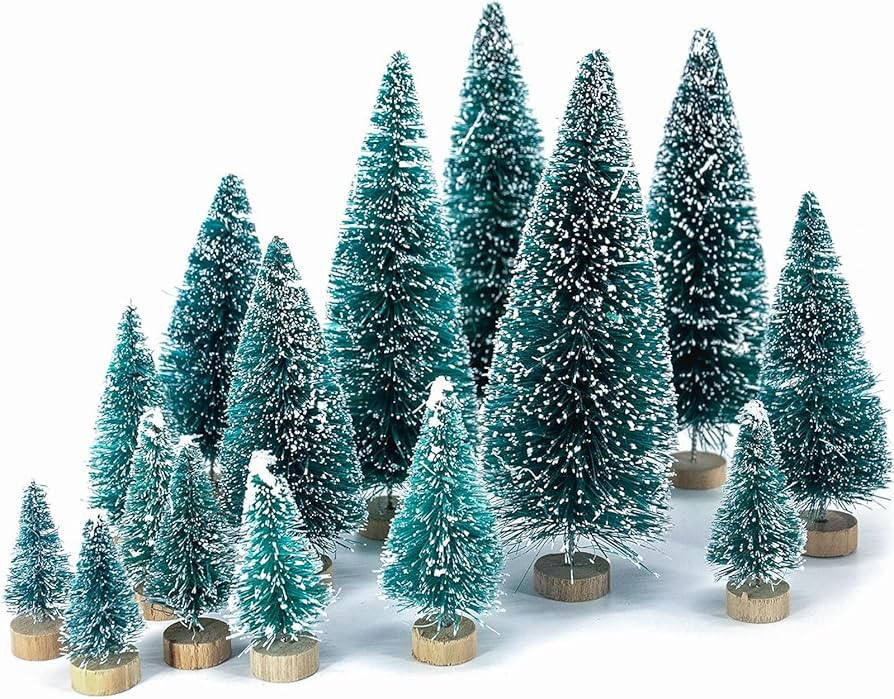 LOVEINUSA 40 Pack Mini Christmas Bottle Brush Trees, in 5 Sizes for Christmas Village, Diorama, T... | Amazon (US)