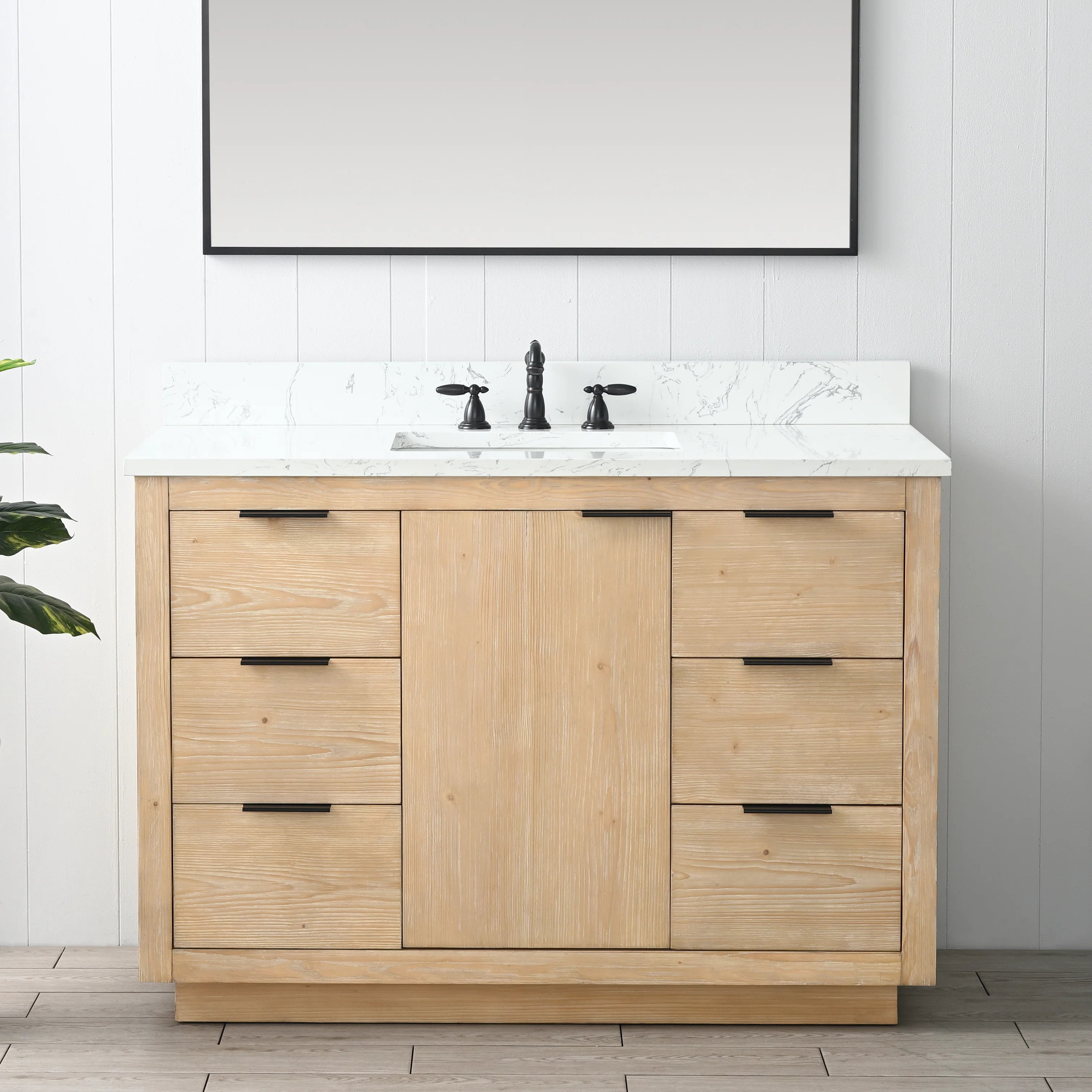 Charlyann 48'' Single Bathroom Vanity with Quartz Top | Wayfair North America
