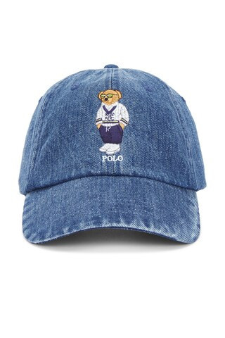 Polo Ralph Lauren Denim Classic Novelty Bear Sport Cap in Blue | FWRD 