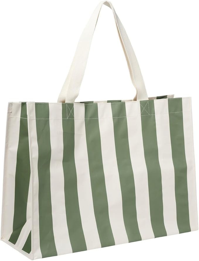 Carryall Beach Bag | The Vacay Olive Stripe | Amazon (US)