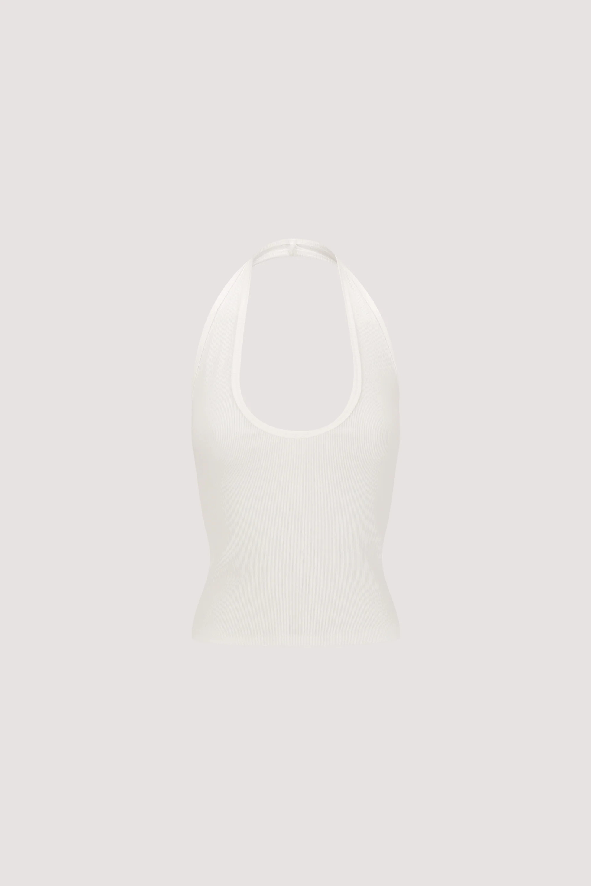 HARLAN OFF WHITE KNIT HALTER TOP | DISSH