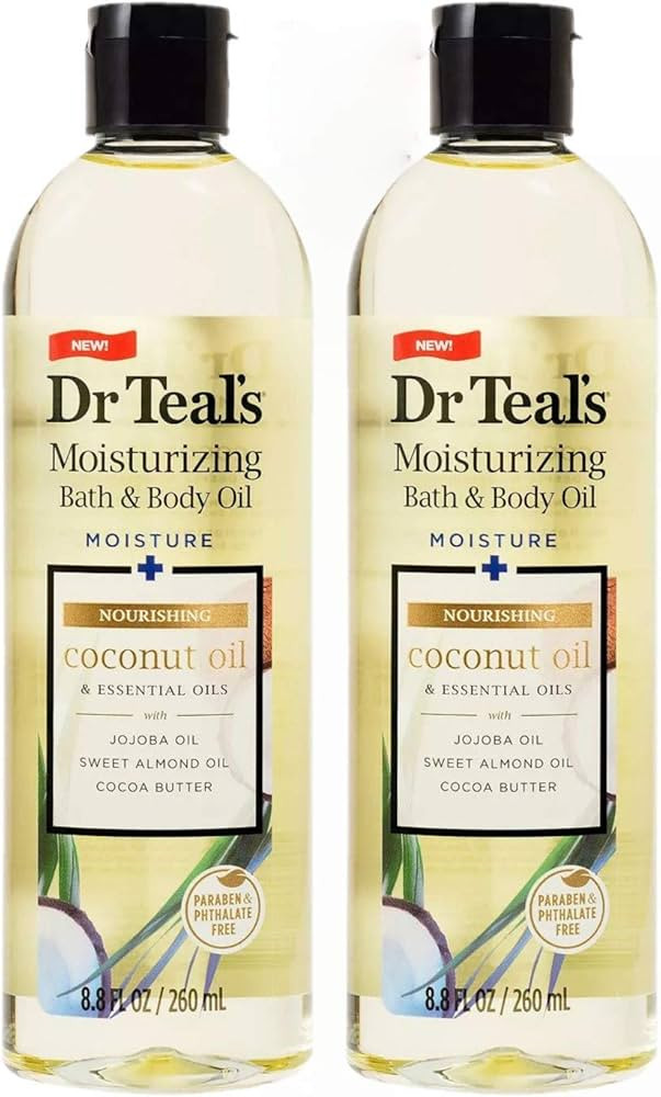 Dr. Teals Coconut Bath & Body Oil Gift Set (2 Pack, 8.8oz Ea.) - Nourishing Coconut Essential Oil... | Amazon (US)