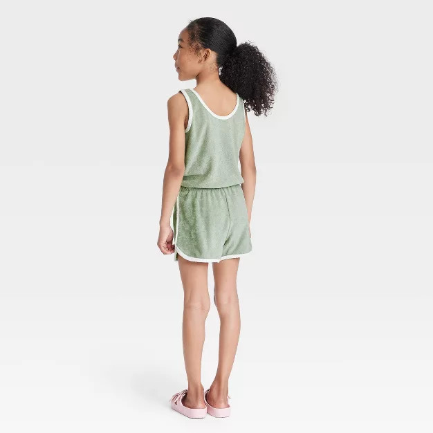 Girls' Sleeveless Romper - Cat & Jack™ Green | Target
