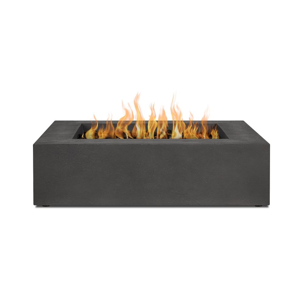 Concrete Low Square Fire Pit Table | West Elm (US)