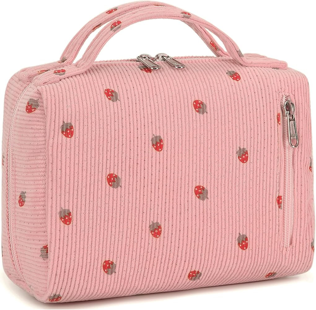 Bluboon Makeup Bag Zipper Pouch Travel Portable Cosmetic Bag Organizer for Women and Girls(Cordur... | Amazon (US)