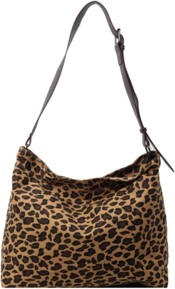 Leopard Crossbody Bag for Women Trendy Hobo Leopard Shoulder Bags Casual Canvas Handbag Messenger... | Amazon (US)