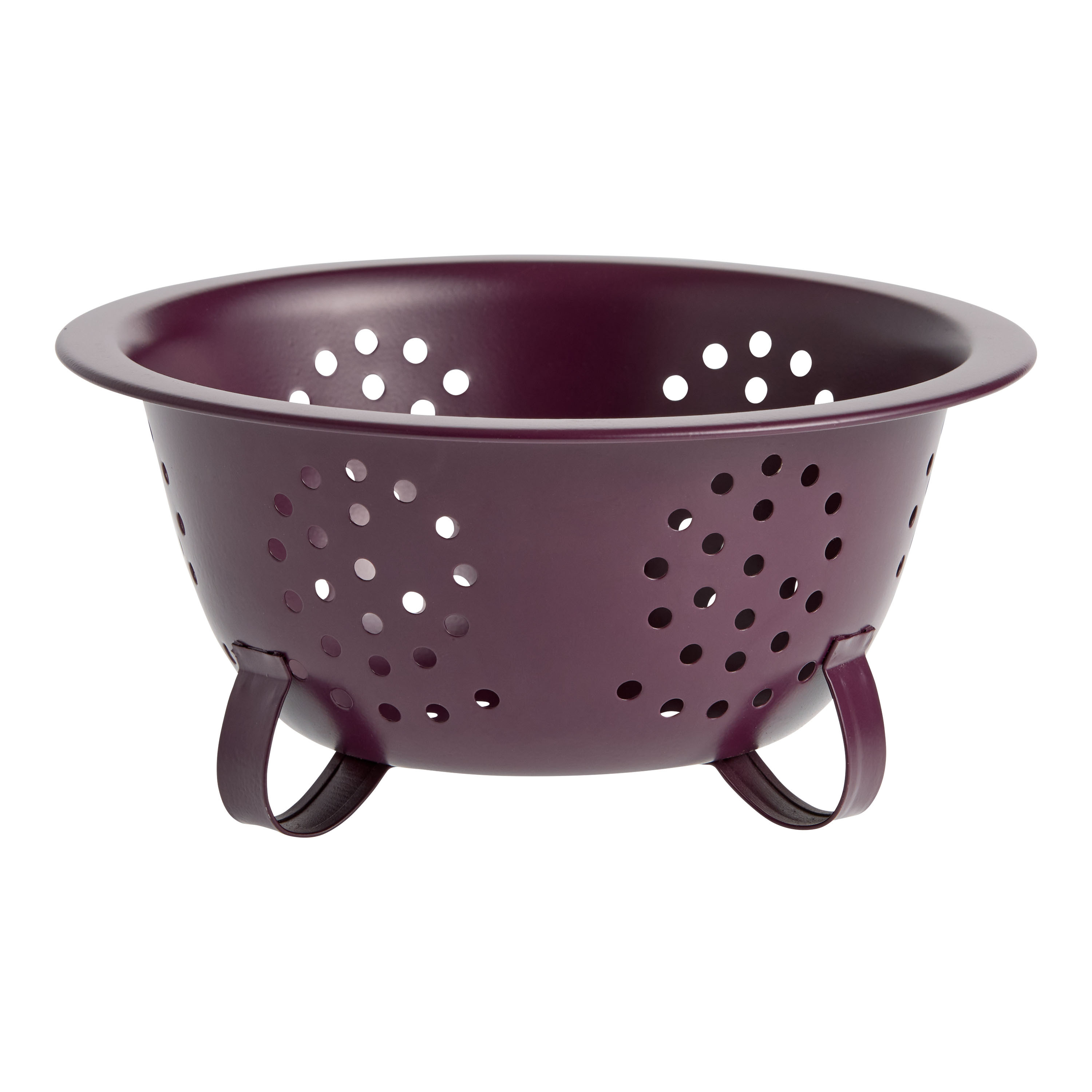 Small Plum Stainless Steel Colander | World Market