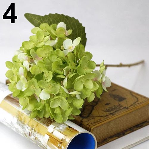 Besufy 1 Bouquet Faux Artificial Silk Flower Hydrangea Leaves Wedding Party Decor Craft | Walmart (US)