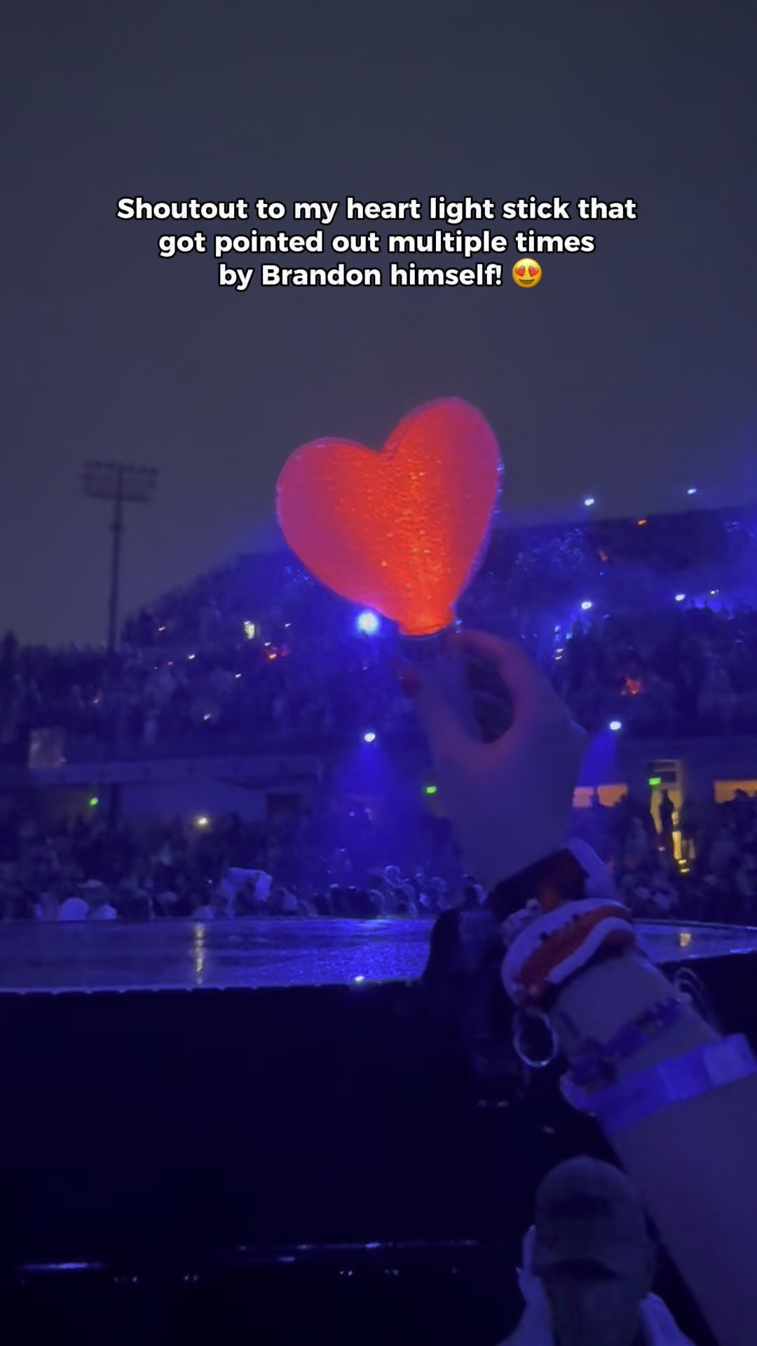 Heart lightstick! I brought to Brandon Lake with me. Super popular everyone loved it and it changes colors! ❤️ 