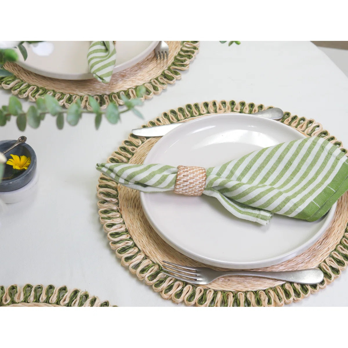 Adamsburg Linen Striped Square Napkin (Set of 4) | Wayfair North America