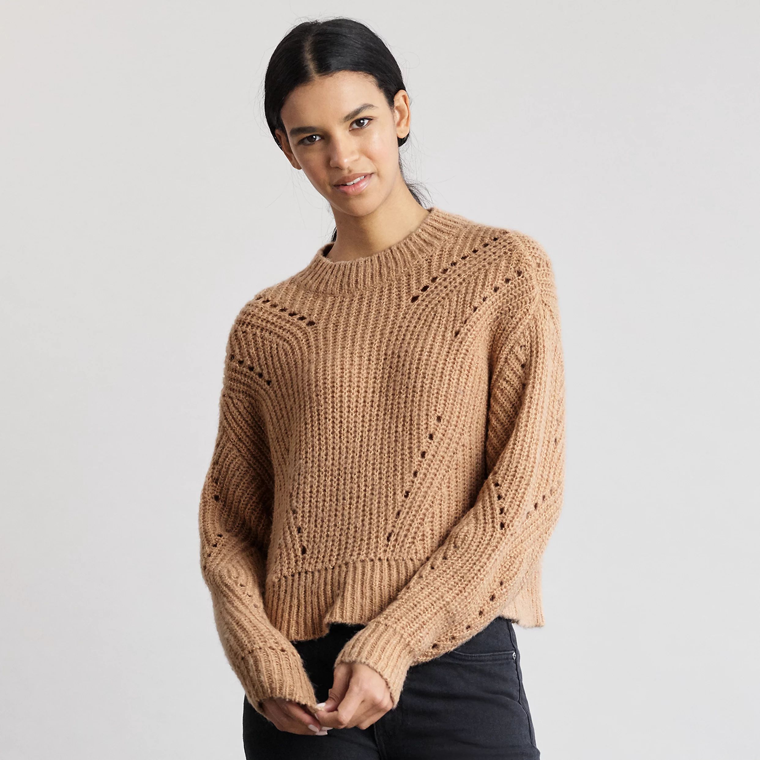 Women's Elizabeth and James Open Stitch Sweater | Kohl's