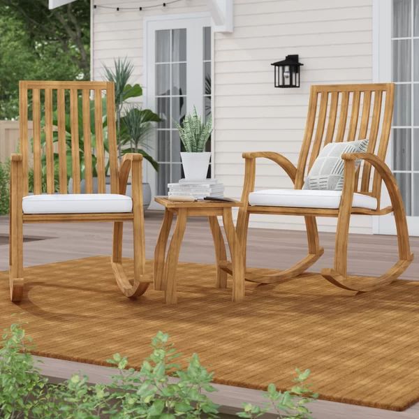 Mullen Solid Wood 2 - Person Seating Group with Cushions | Wayfair North America