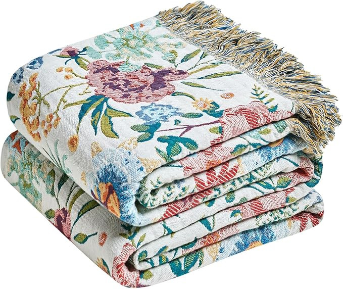 LUTBM Boho Throw Blanket for Bed Cotton Summer Blankets for Bedroom Living Room Twin All Season L... | Amazon (US)