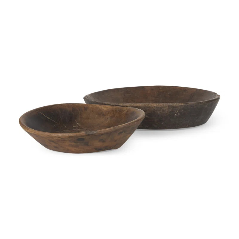 Loon Peak® Kamontae Wood Decorative Bowl - Set of 2 | Wayfair | Wayfair North America