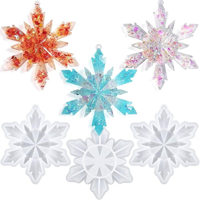 Actvty Christmas Resin Molds, Snowflake Resin Mold, 3Pcs Big Snowflake Silicone Molds for Resin, ... | Amazon (US)