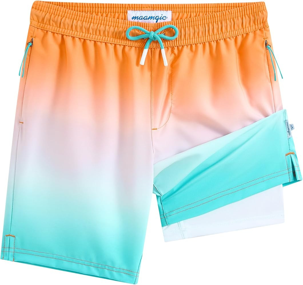 maamgic Boys Swim Trunks Compression Liner Stretch Teen Boy Swim Shorts Anti-Chafe Bathing Suits ... | Amazon (US)