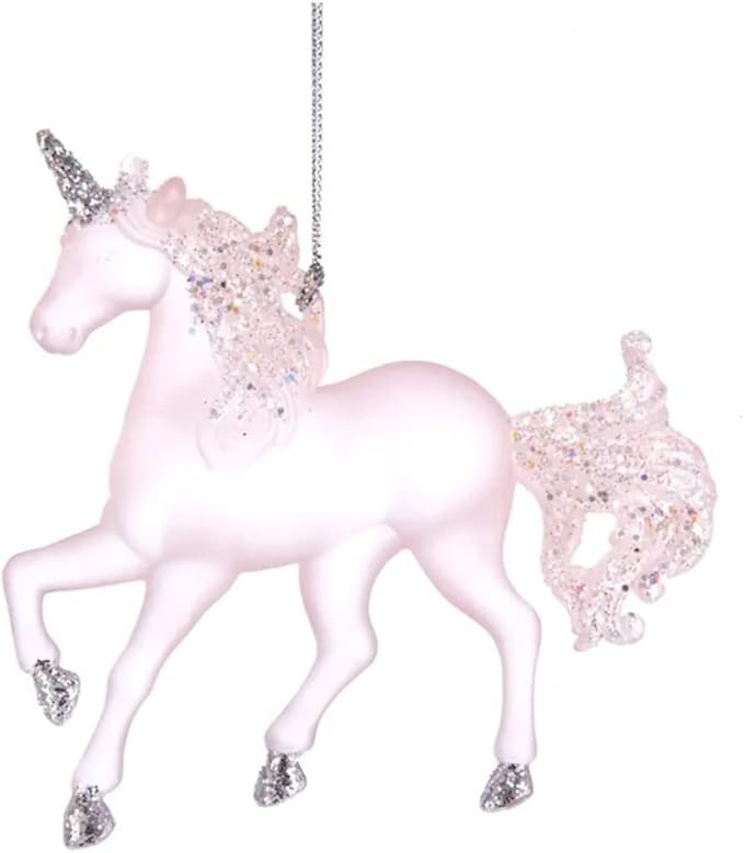 Kurt S. Adler Matte Pink Unicorn with Glitter Christmas Tree Ornament T2558 | Amazon (US)