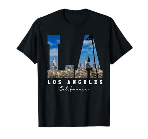 Los-Angeles California LA Skyline Pride-Black White T-Shirt | Amazon (US)