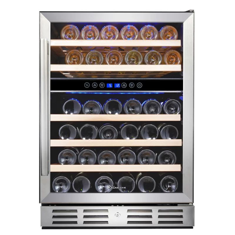 46 Bottle Dual Zone Built-In Wine Refrigerator | Wayfair North America