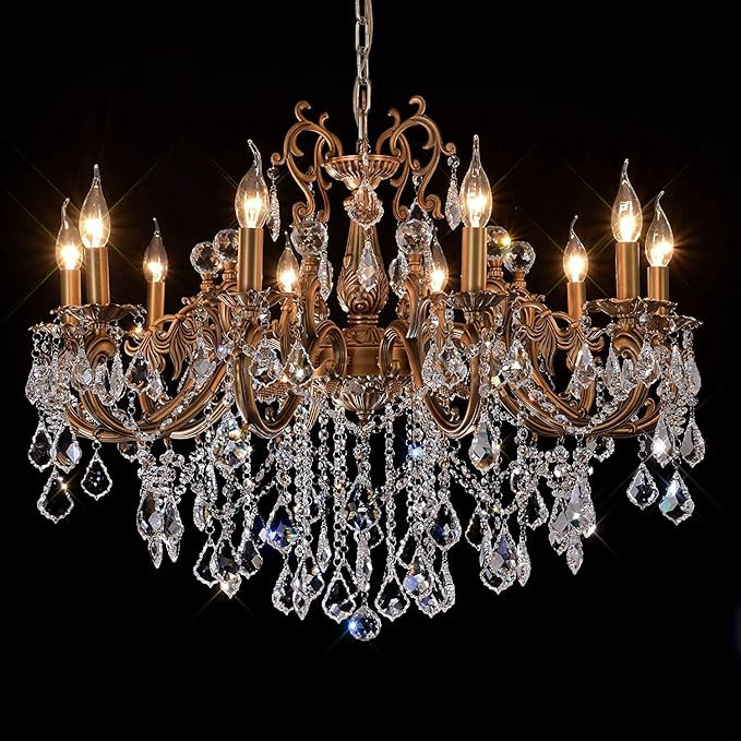 MEEROSEE Crystal Chandeliers Contemporary Chandelier Island Lighting 10 Lights Candle Pendant Ceilin | Amazon (US)