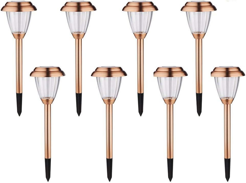 Solar Lights Outdoor Pathway - 8 Pack Copper Garden Walkway Lights Solar Powered Waterproof Outdo... | Amazon (US)
