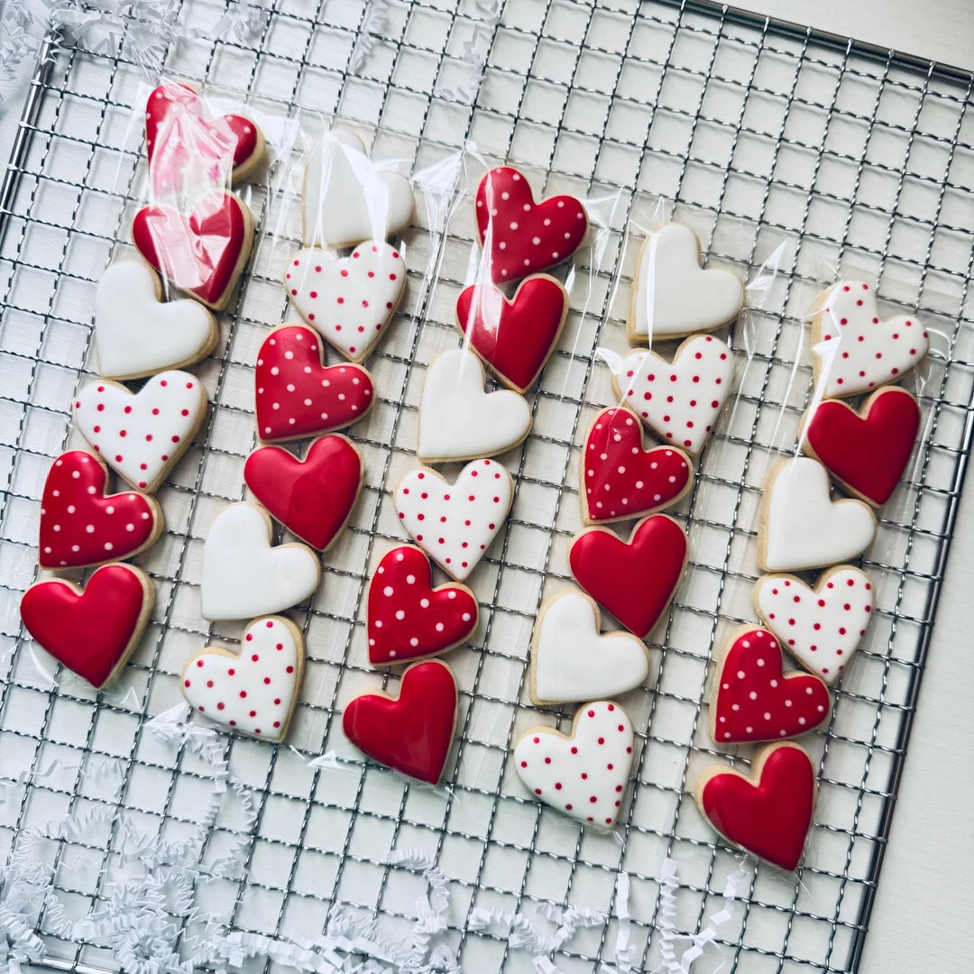 Mini Valentines Hearts Sugar Cookies, Decorated Cookies, Mini Heart Cookies, Heart Cookies Set, 1... | Etsy (US)