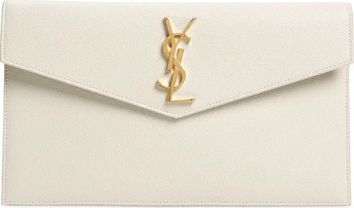 Saint Laurent Uptown Calfskin Leather Envelope Clutch | Nordstrom | Nordstrom