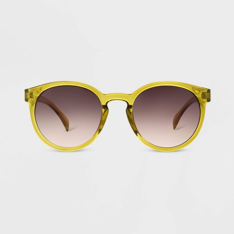 Women's Shiny Plastic Round Sunglasses - Universal Thread™ Black | Target
