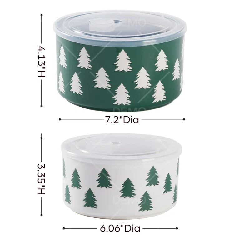 Holiday Time 4 Piece Tree Stoneware Bake & Store, Food Container | Walmart (US)
