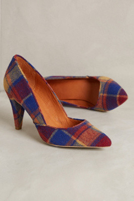 Schuler & Sons Tartan Pumps Yellow 9 Heels | Anthropologie (US)