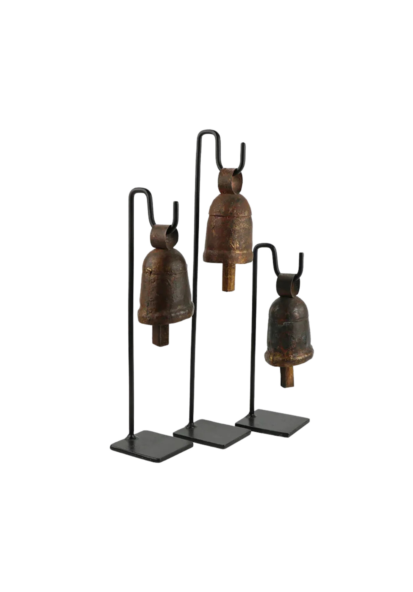 Vintage Iron Bell Stand Set (Set of 3) | Heritage House