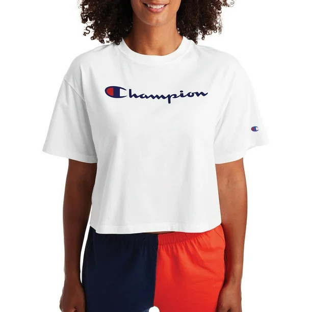 Champion Women’s Cropped T-Shirt - Walmart.com | Walmart (US)