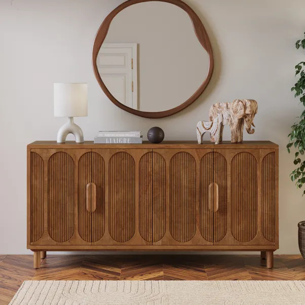Khari 4 Door Large Sideboard, Mango Wood | Dunelm