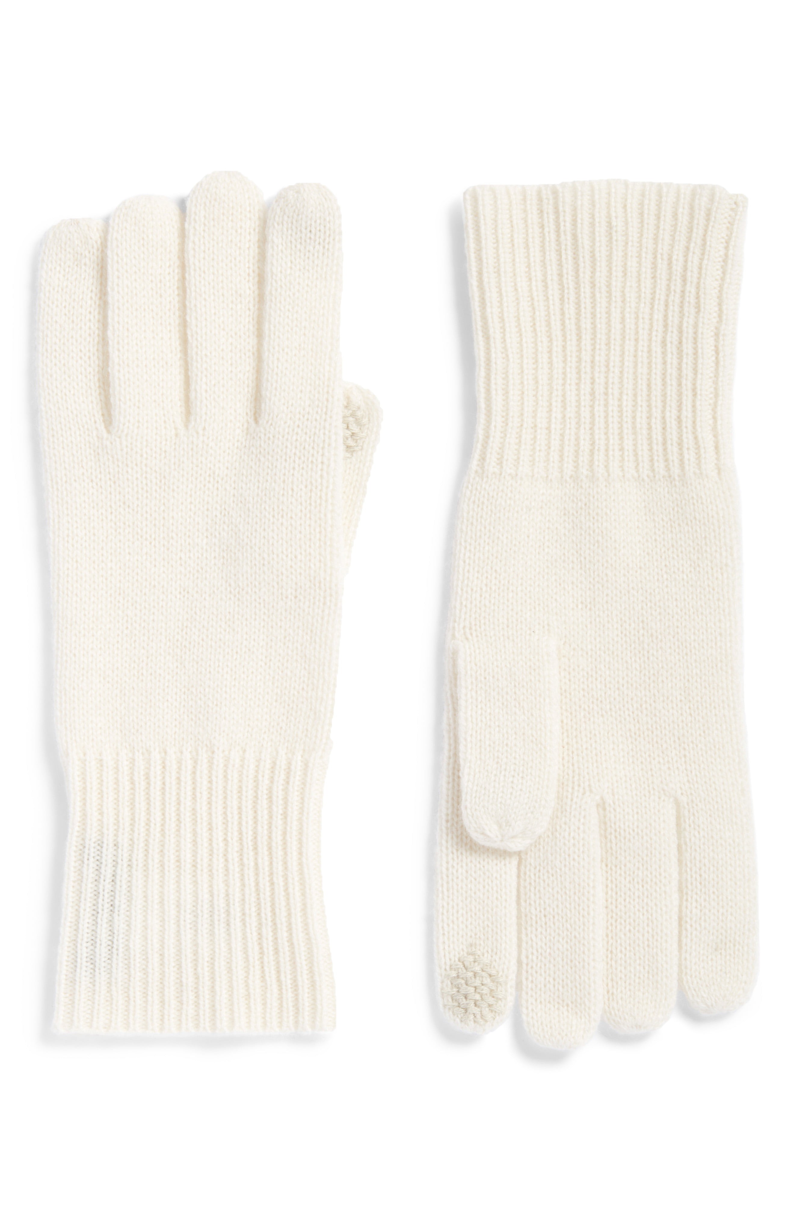 Halogen® Rib Knit Cashmere Gloves | Nordstrom