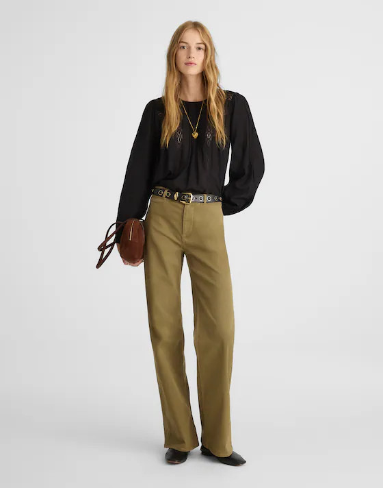 The Wide-Leg Pant in Twill | Madewell