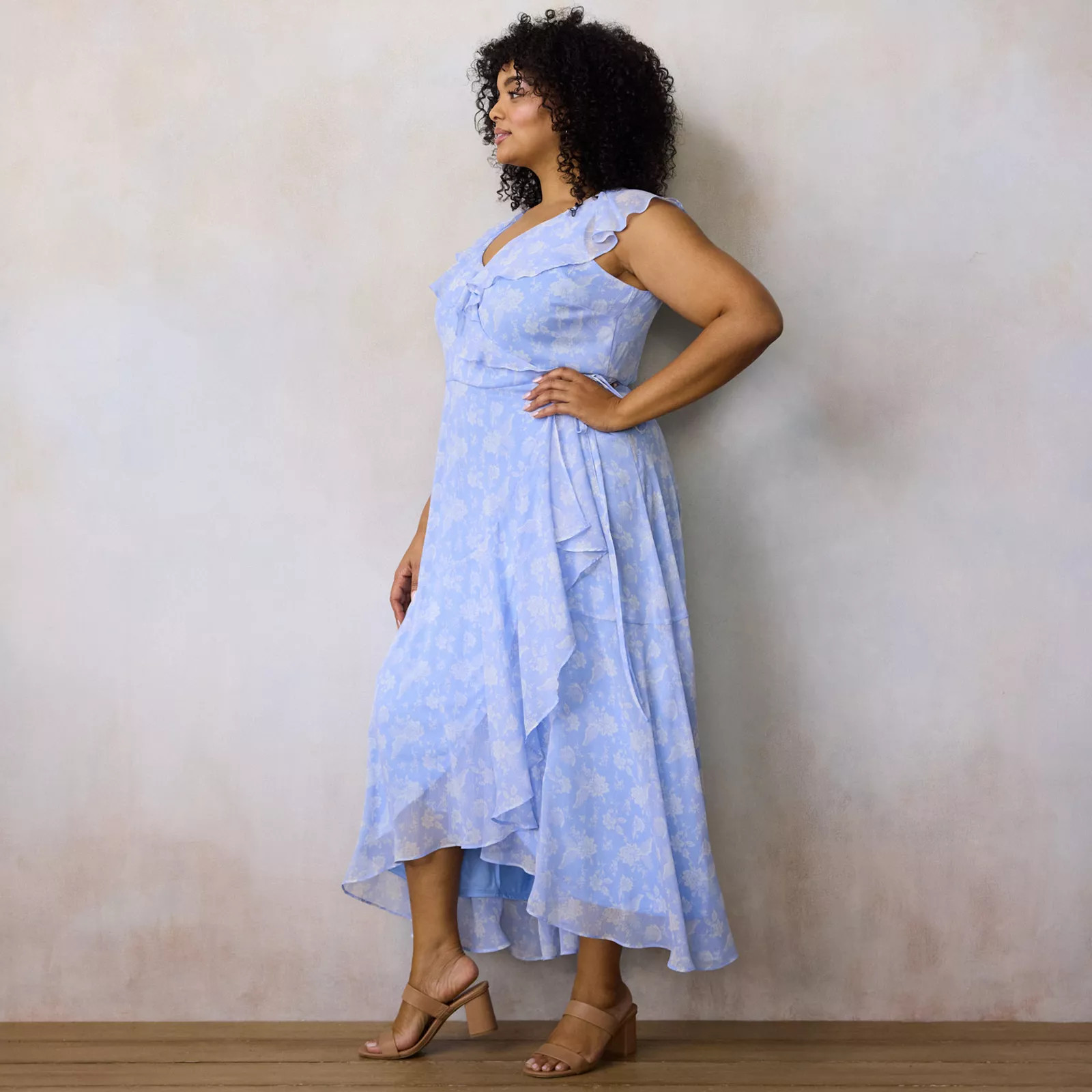 Plus Size LC Lauren Conrad Sleeveless Ruffle Wrap Maxi Dress, Women's, Size: 3XL, Blue Paisley Fl... | Kohl's
