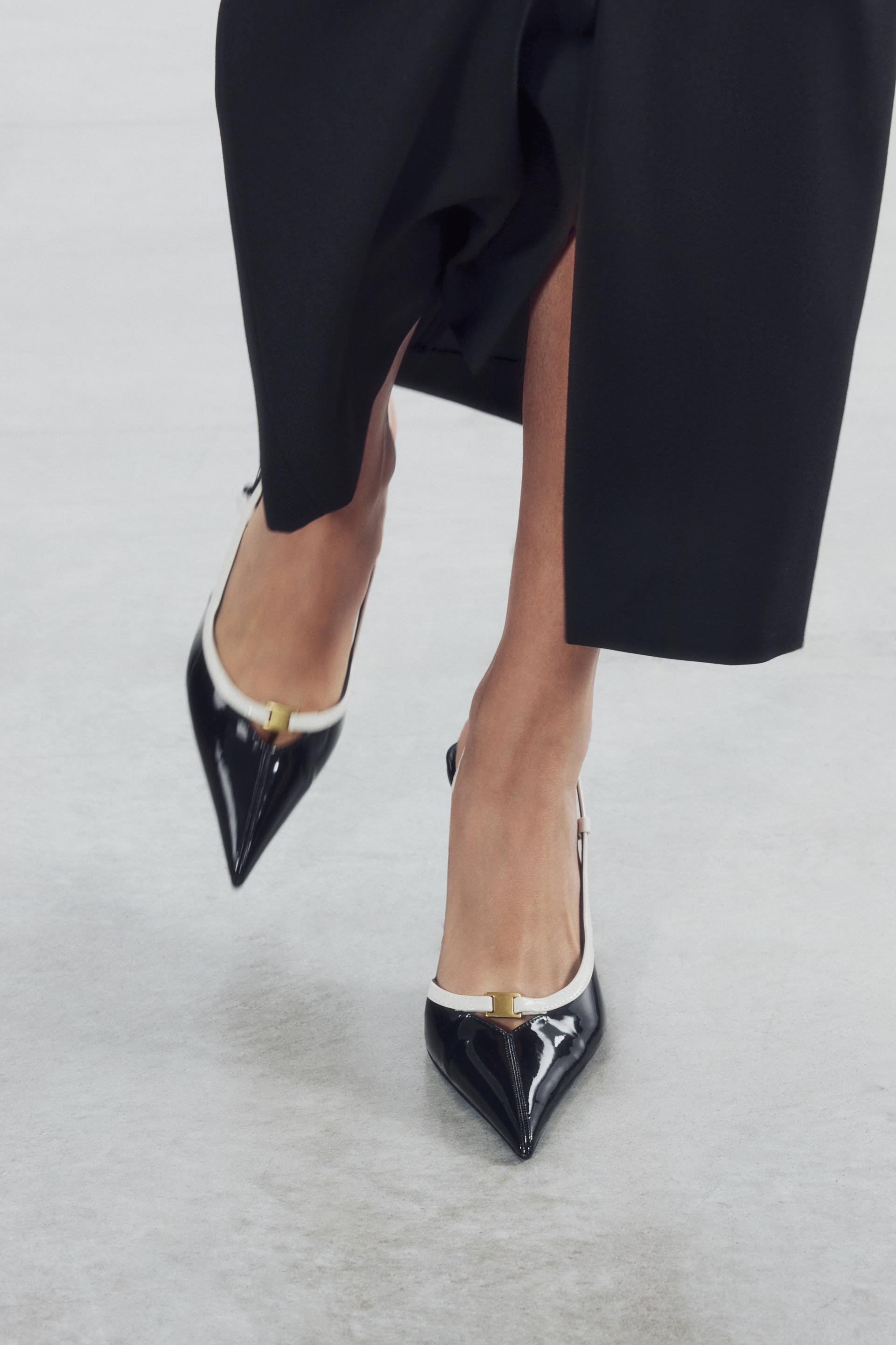PATENT EFFECT SLINGBACK SHOES | Zara US