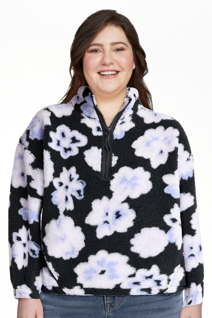 No Boundaries Plush Half-Zip Pullover, Women's | Walmart (US)