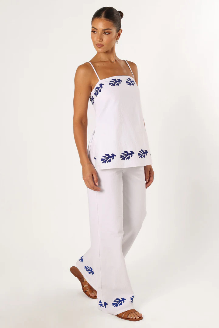 Amalia Pant - White Blue | Petal & Pup (US)