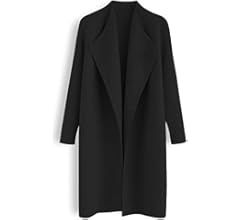 CHICWISH Women's Classy Light Tan/Black Open Front Knit Coat Cardigan | Amazon (US)