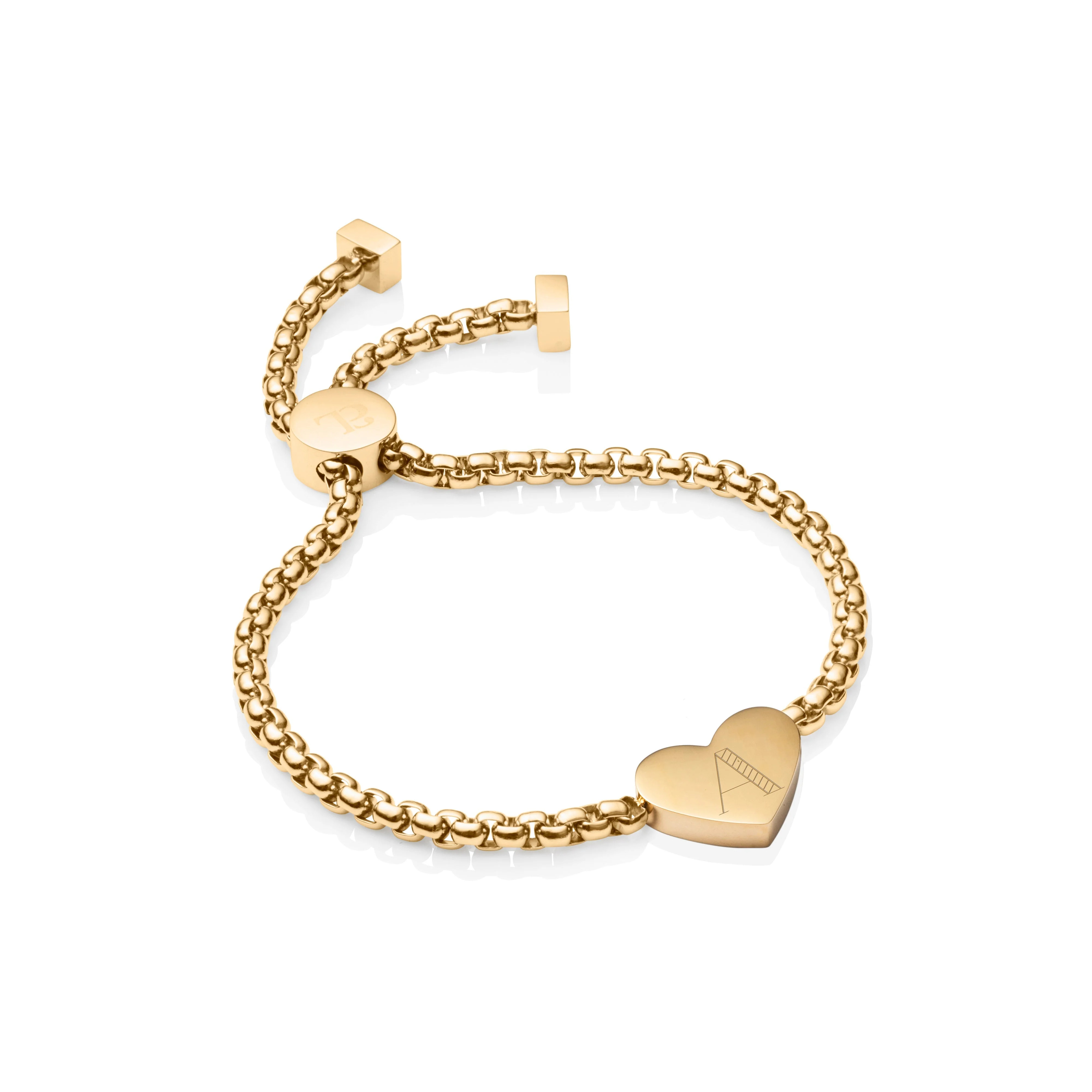 Personalize Heart Bracelet (Gold) | Abbott Lyon