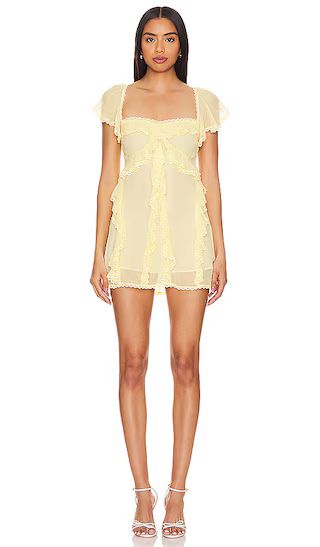 Taylor Mini Dress in Soft Yellow | Revolve Clothing (Global)