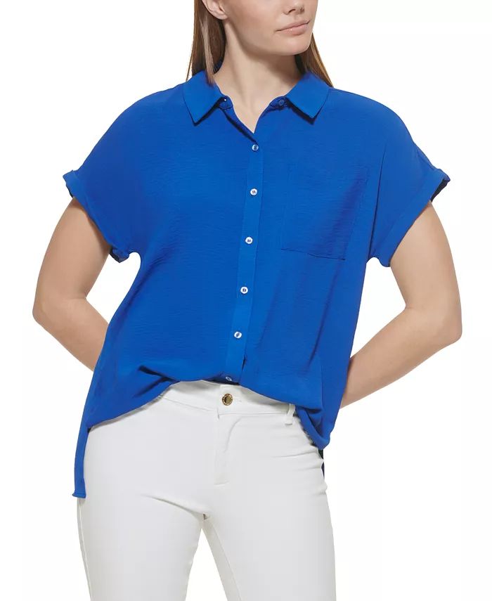 Calvin Klein Short Sleeve Button Down Shirt - Macy's | Macy's